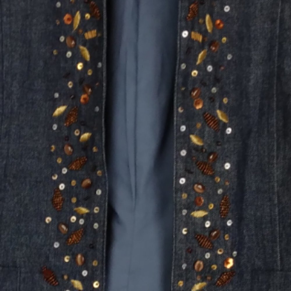 Coldwater Creek | Embellished Denim Embroidered B… - image 2